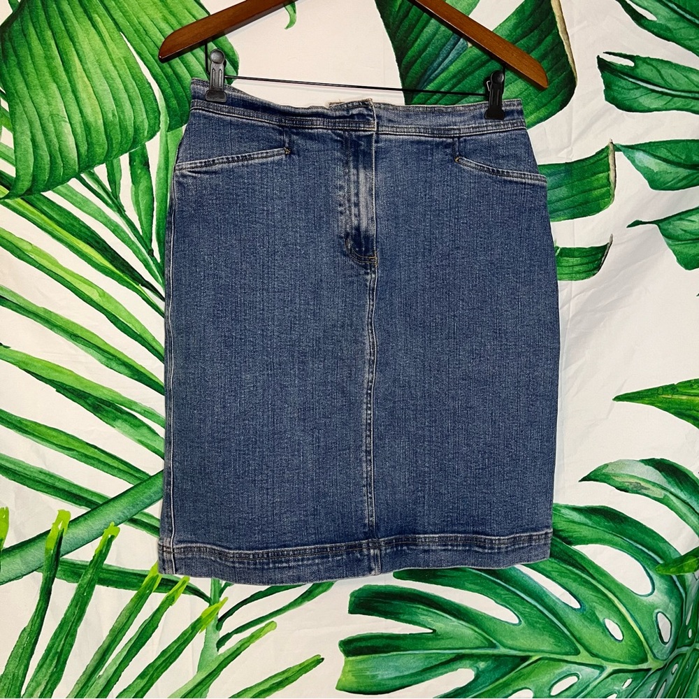 Y2K Jones New York Sz 8 High Waist Denim Jean Casual Summer Fall Pencil Skirt
